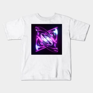 Swirling Twisted Abstract Metallic Shape Design Kids T-Shirt